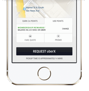 Uber American Express iPhone iOS Screen Shot