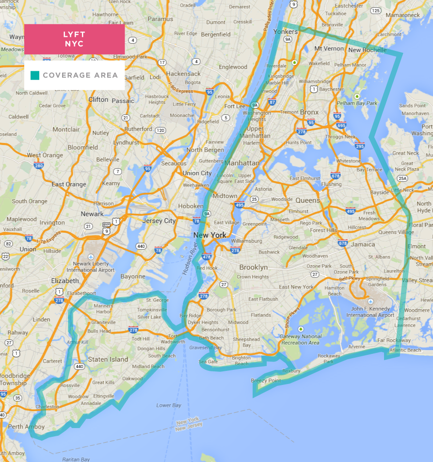 Lyft NYC Coverage Map