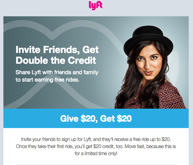 Give $20 get $20 Lyft Refer a Friend