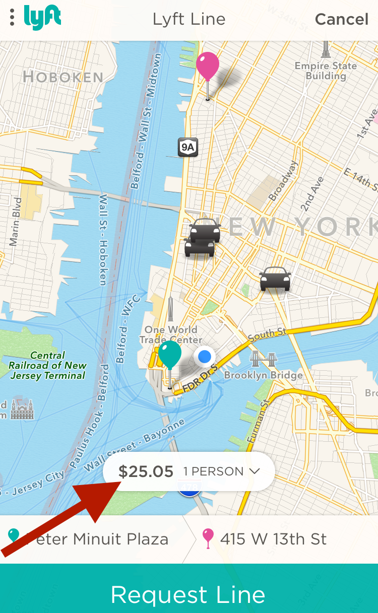 $8 Lyft Line Rides New York City - Regular Lyft Line Price