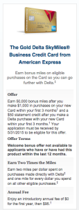 Amex Delta 50k Trick - offer details