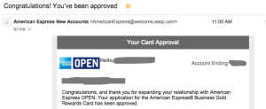 100k American Express Business Gold - Successful Application