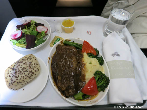 Aer Lingus New Business Class JFK - DUB dinner