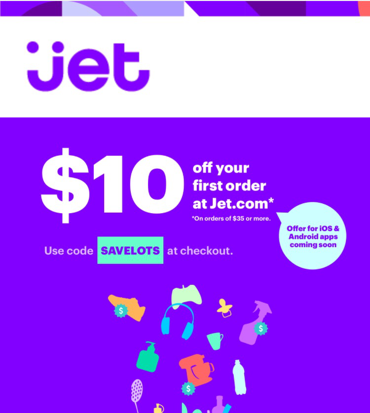Jet.com $10 Off First Order Promo Code