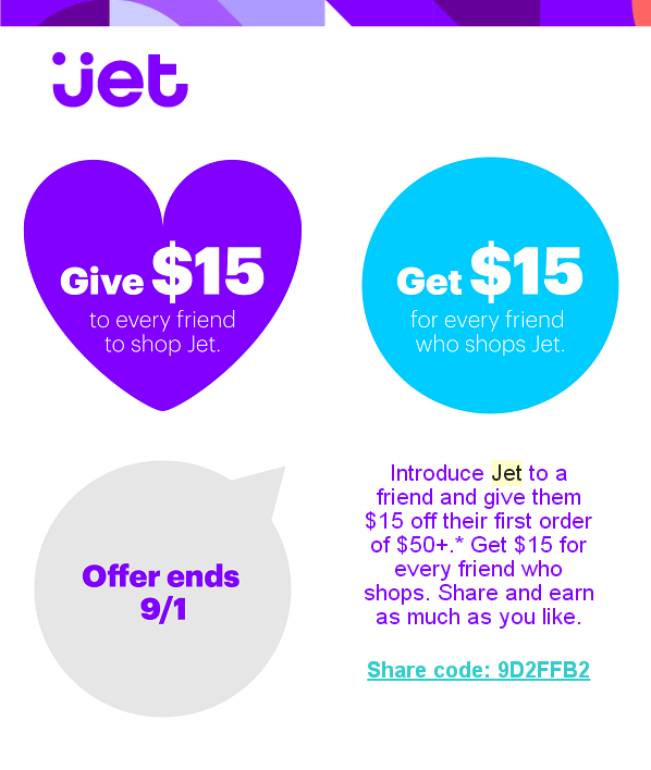jet.com $15 off First order Promo Code
