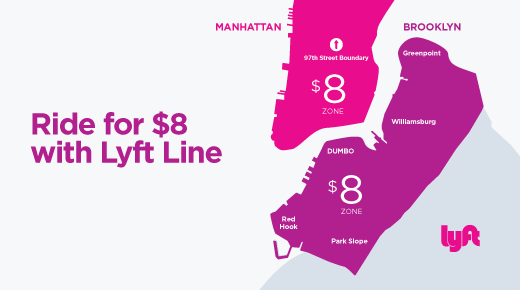 Lyft Line $8 Coverage Map Area