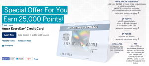 Amex EveryDay Credit Card 25,000 Offer