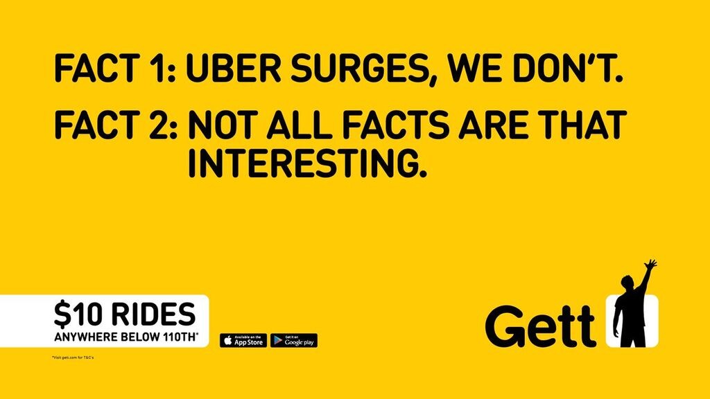 Gett No Surge Facts (vs Uber)