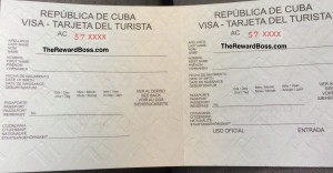 Cuba Visa Tourist Card $20 USD