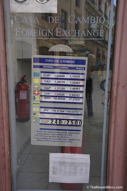 Havana Cuba - Money Exchange Rates Casa Cambio Rates