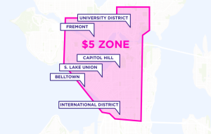 Lyft Line $5 Zone Seattle