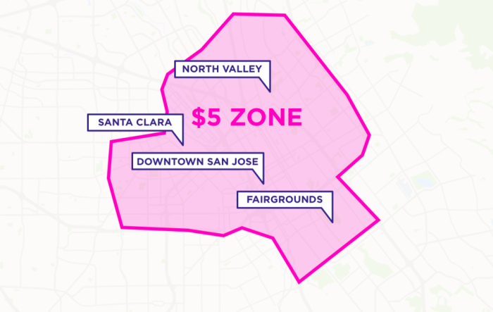 Lyft Line Launches Lyft Line $5 Silicon Valley California Coverage Map