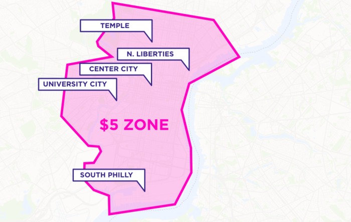 Lyft Line Launches Lyft Line $5 Zone Philadelphia