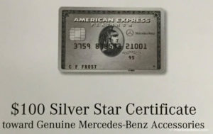 $100 Mercedes Benz Gift Certificate - American Express Platinum