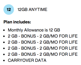 Verizon 2GB Bonus Data per month for life