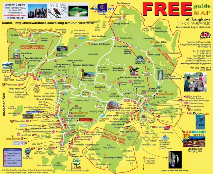 Tourist Map Guide Langkawi July 2014