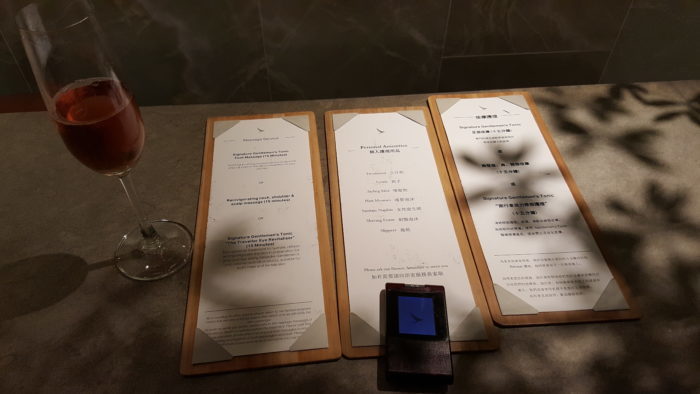 Cathay Pacific First Class Experience - CX486 (HKG-JFK) Lounge Menu