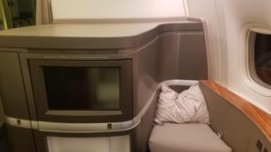 Cathay Pacific First Class Experience - CX486 (HKG-JFK) footrest