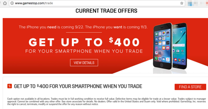 GameStop iPhone 8 Trade In