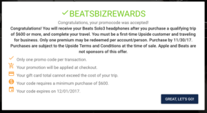 Upside - Free Beats with $600 Travel