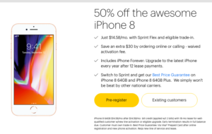 sprint 50% off iPhone 8 trade in