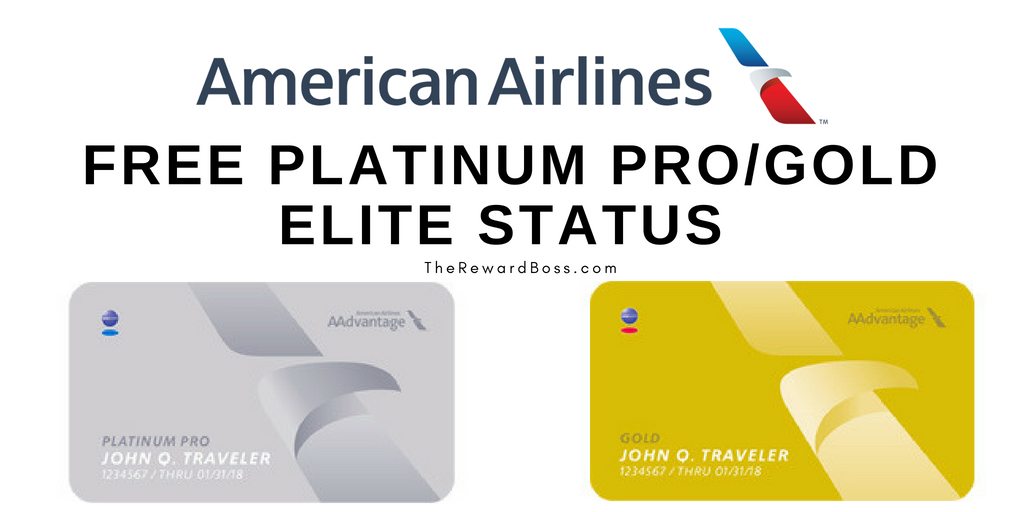 Free American Airlines Platinum Pro Gold Status Targeted The