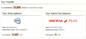 How to Transfer Iberia Avios to British Airways - Completed