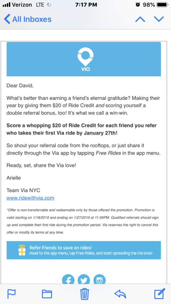 a screenshot of a email
